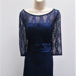 Ever Pretty Navy Blue Lace Long Dress EPRET005